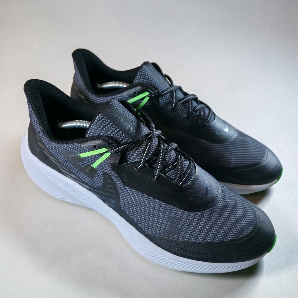 Nike Quest 3 Shield Mens Size 14 Black Obsidian Mist Poison Green CQ8894-010